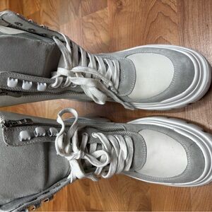 Saint G white/grey combat boots